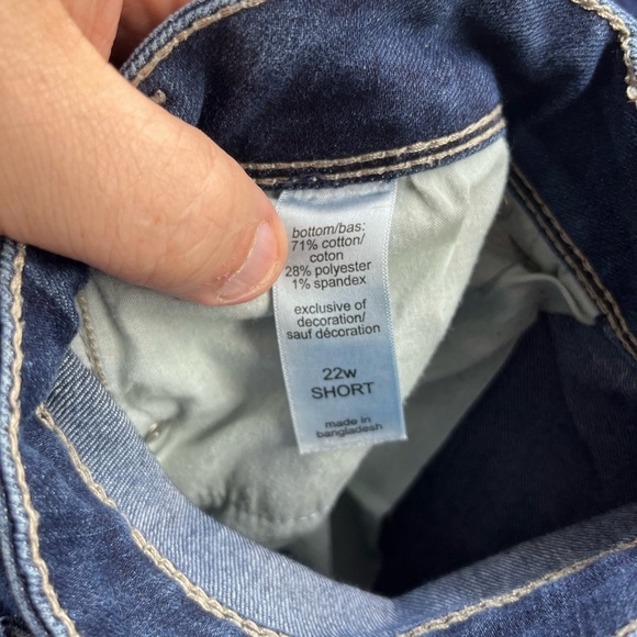 Maurices Bootcut Jeans Womens 22W Short Plus size Blue Denim Stretch Comfy 2364 - Picture 3 of 10